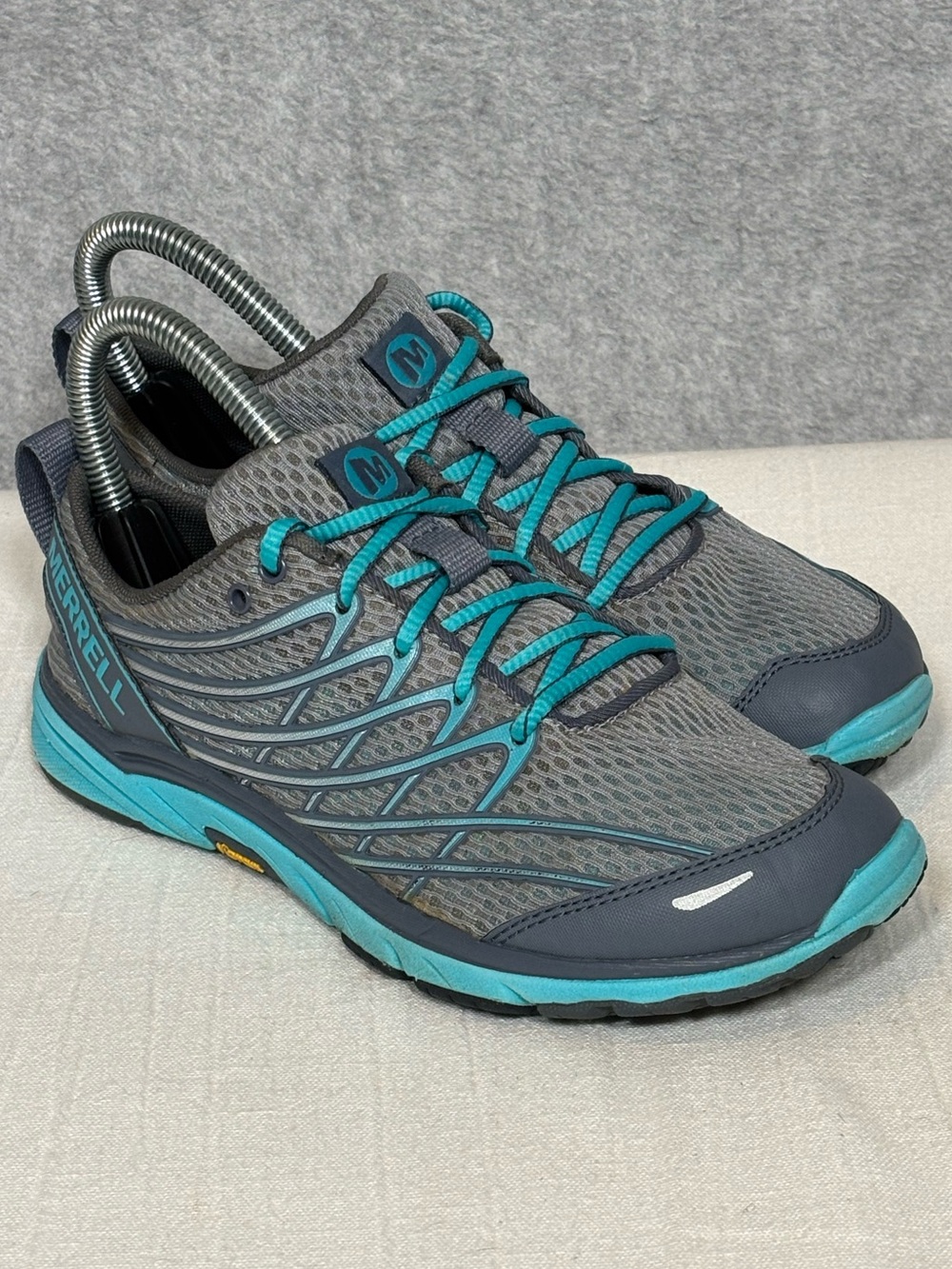 Merrell Bare Access Arc 3 Minimalist Running Shoes-Sleet Gray/Scuba Blue-Women 6